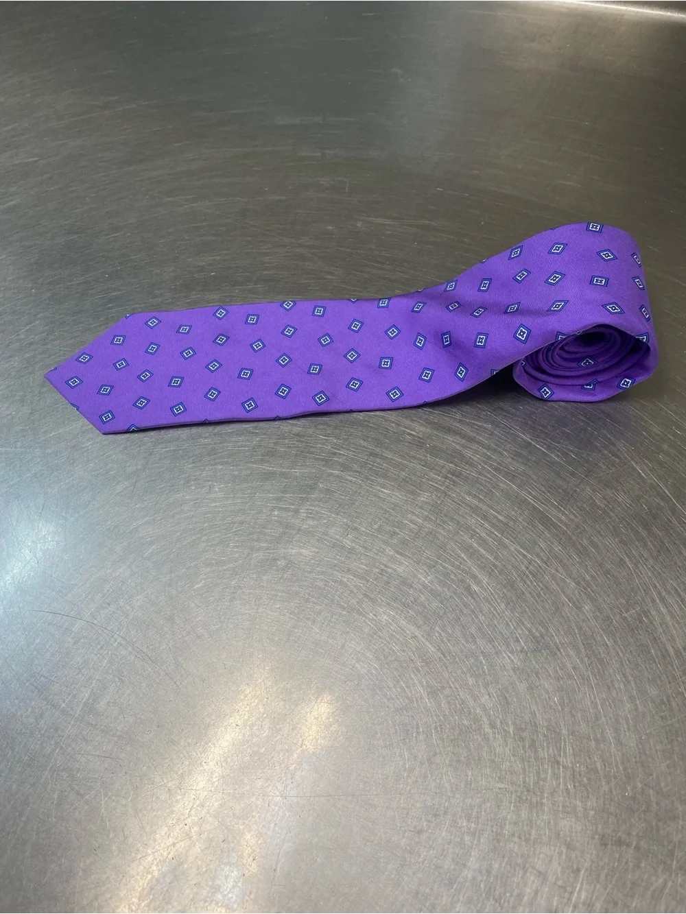 Brooks Brothers Purple Silk Geometric Tie